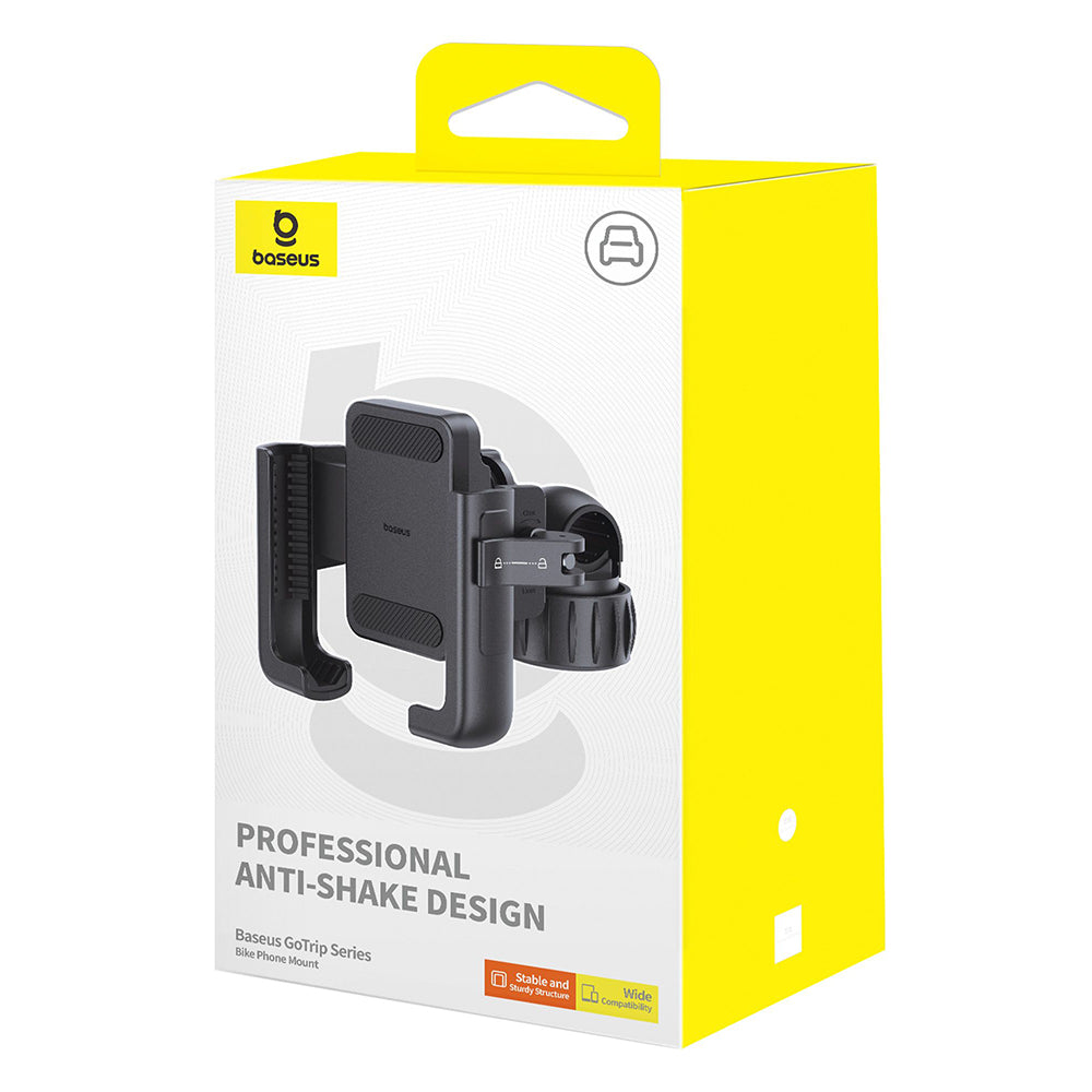 Baseus - Bike Holder GoTrip (C40572301111-00) - CyclingTripod, 360°, Anti-Shake, with Screw Lock, 5.7 - 7.2" - Cluster Black