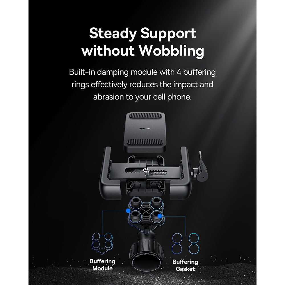 Baseus - Bike Holder GoTrip (C40572301111-00) - CyclingTripod, 360°, Anti-Shake, with Screw Lock, 5.7 - 7.2" - Cluster Black