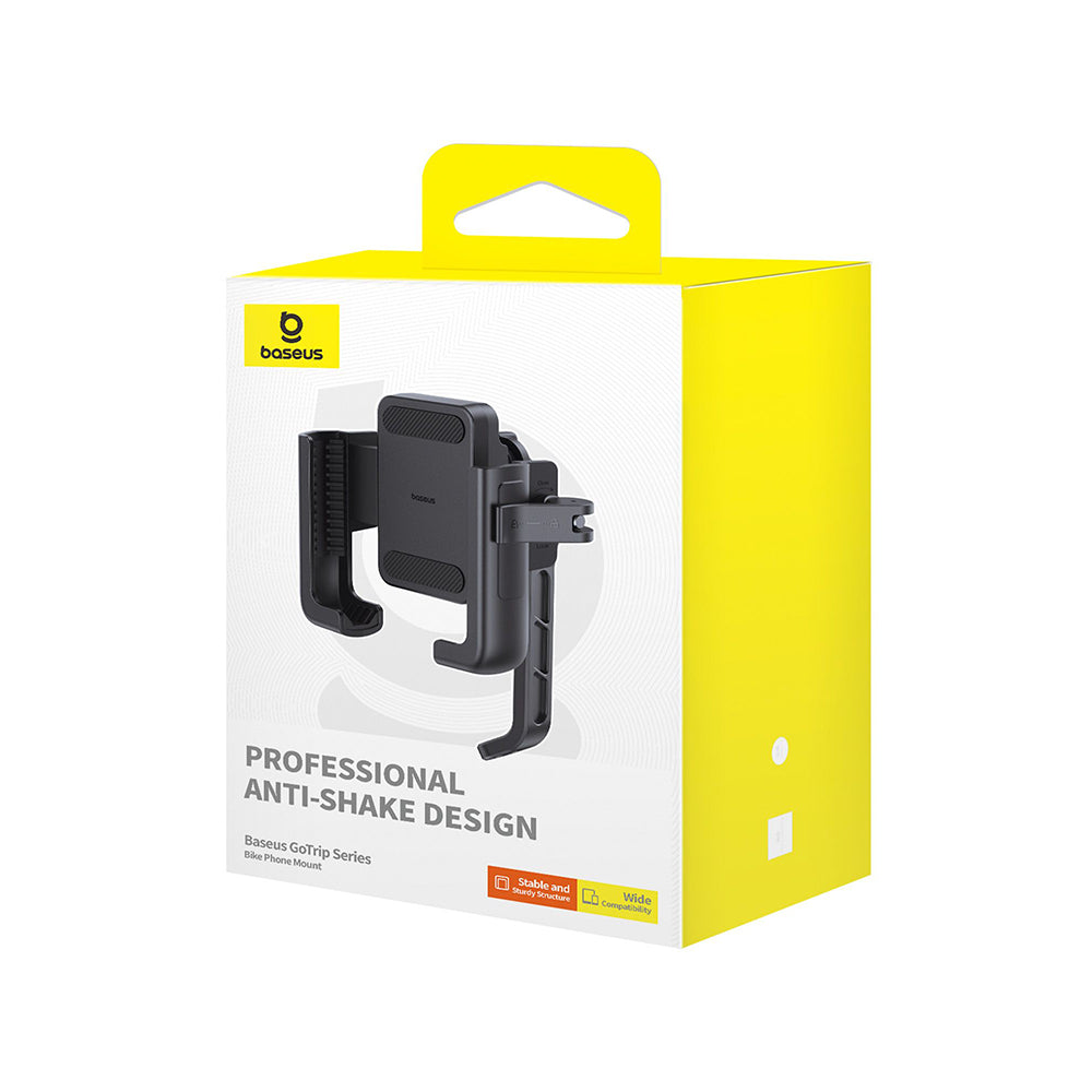 Baseus - Motorcycle Holder GoTrip (C40572301111-01) - 360°, Anti-Shake, with Screw Lock, Stable, 5.7 - 7.2" - Cluster Black