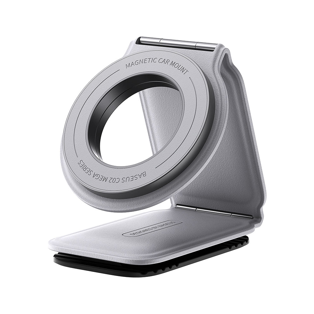 Baseus - Car Holder PrimeTrip Series C02 (C40169002833-00) - PU Leather, 360°, 25N, Versatile Mounting Option - Frosted Grey