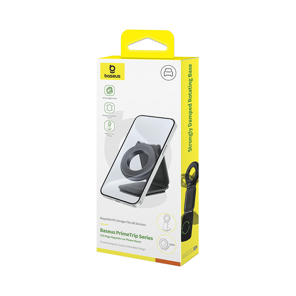 Baseus - Car Holder PrimeTrip Series C02 (C40169002113-00) - PU Leather, 360°, 25N, Versatile Mounting Option - Cluster Black
