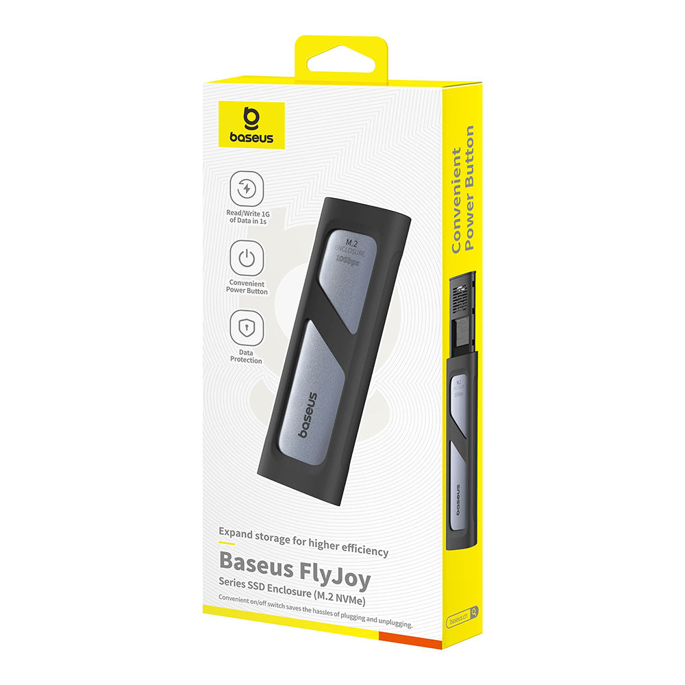 Baseus - SSD Enclosure FlyJoy Series (B00760600811-01) - USB 3.2, 10Gbps, 1G Read/Write, M.2NVME Compatible - Space Grey