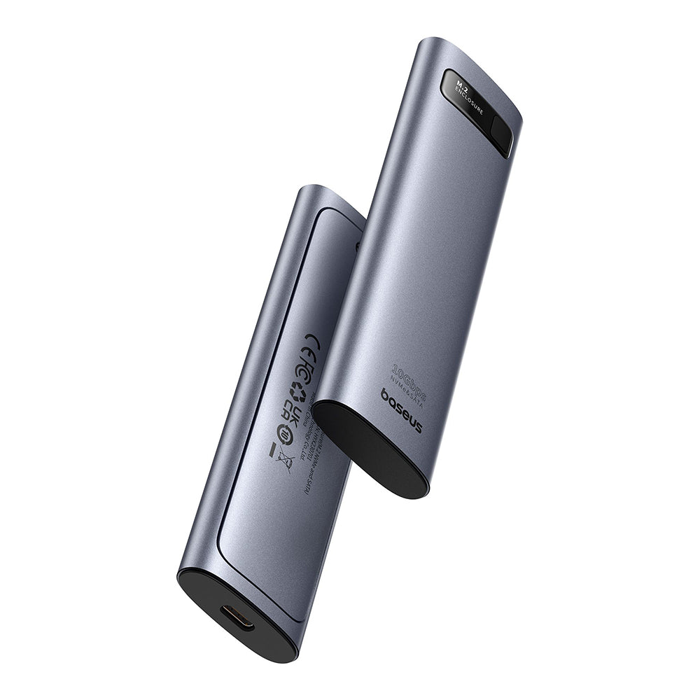 Baseus - SSD Enclosure FlyJoy Series (B00760600811-02) - Type-C, 10Gbps, 1G Read/Write, M.2NVME/SATA Compatible - Space Grey