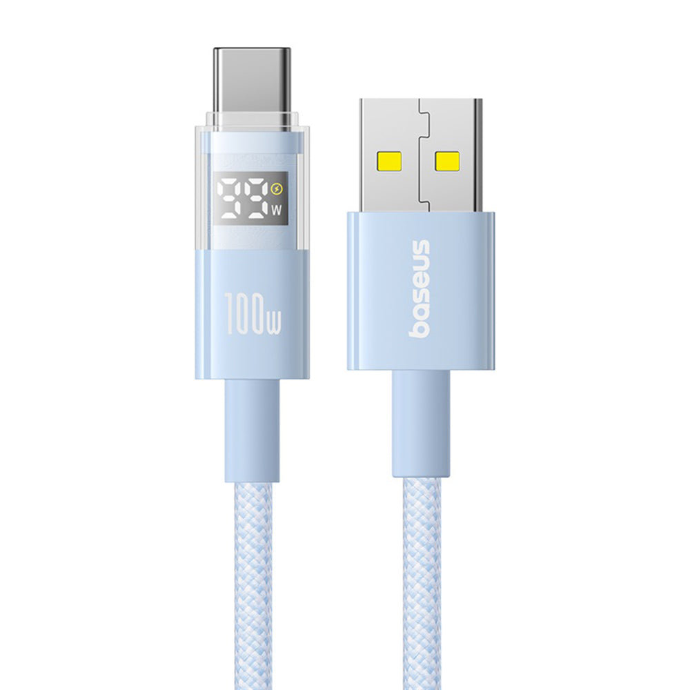 Baseus - Data Cable Display 2 (P10382701311-00) - Fast Charging, USB to Type-C, Digital Display, 100W, 1m - Galaxy Blue