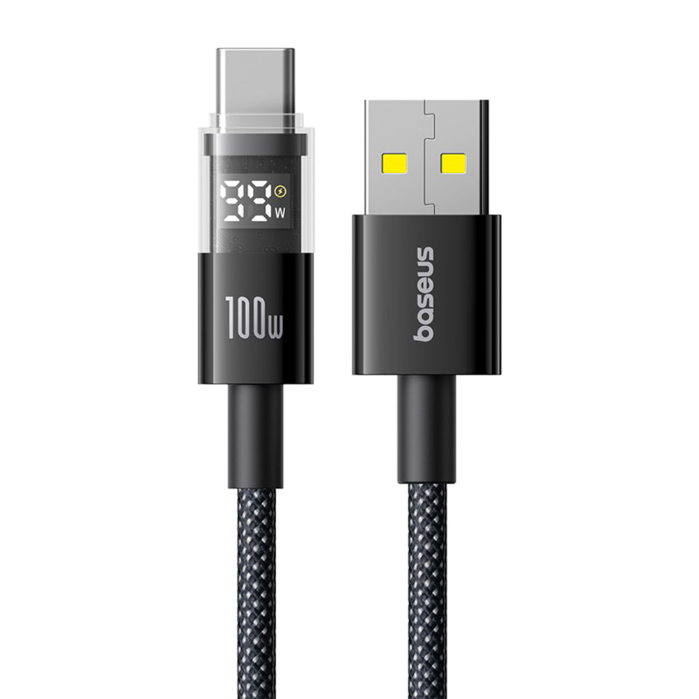 Baseus - Data Cable Display 2 (P10382701121-00) - Fast Charging, USB to Type-C, Digital Display, 100W, 1m - Cosmic Black