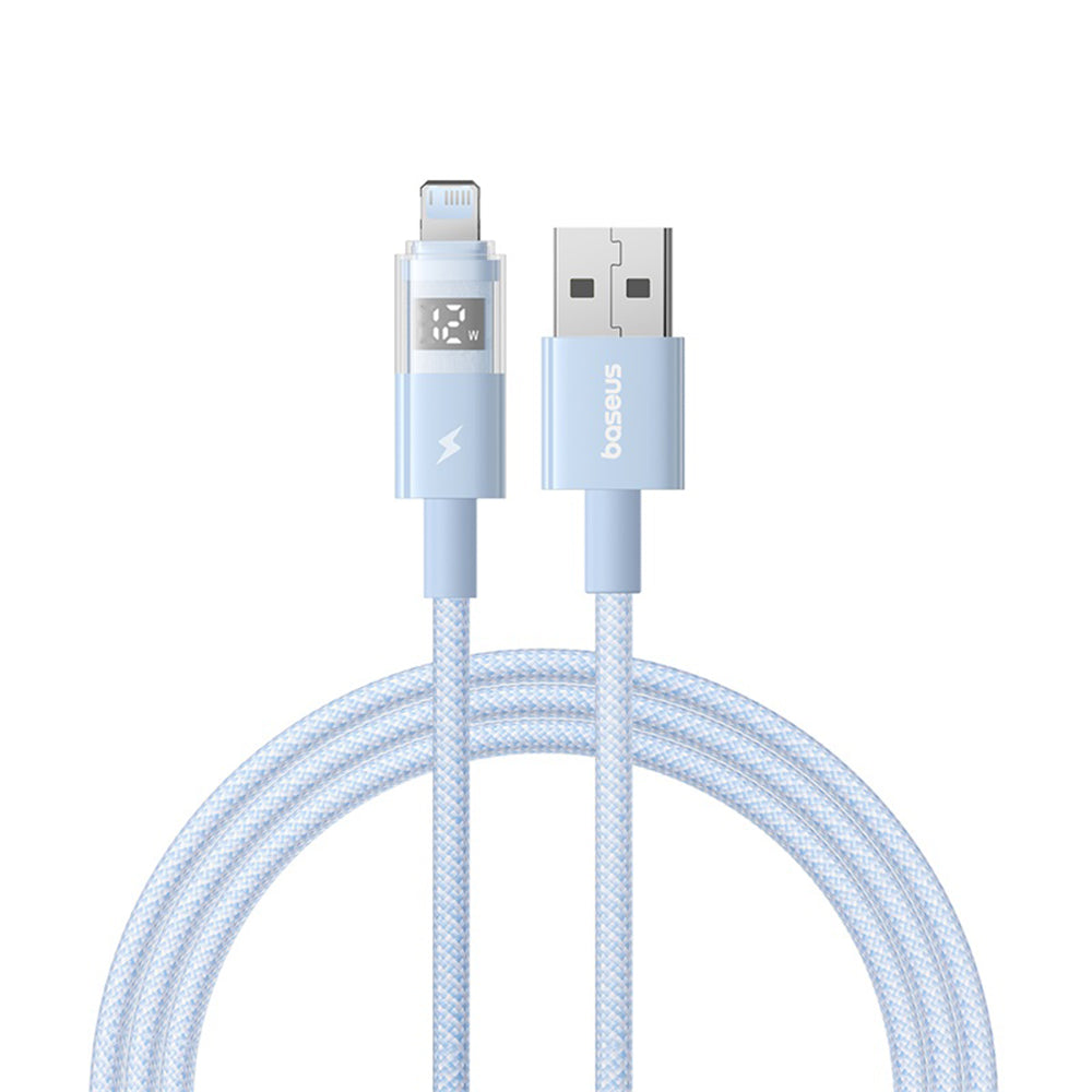 Baseus - Data Cable Display 2 (P10382700311-01) - USB to Lightning, Fast Charging, Digital Display, 2.4A, 2m - Galaxy Blue