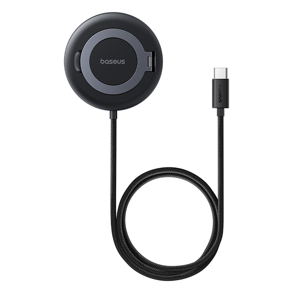 Baseus - Magnetic Τεχνολογία > Κινητή Τηλεφωνία > Φορτιστές Κινητών Simple Mini4 (P10273300121-01) - Universal, with Stand, USB-C, Qi2 15W, 1m - Cosmic Black
