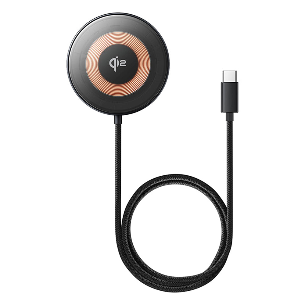 Baseus - Magnetic Wireless Charger Simple Mini4 (P10273300121-01) - Universal, with Stand, USB-C, Qi2 15W, 1m - Cosmic Black