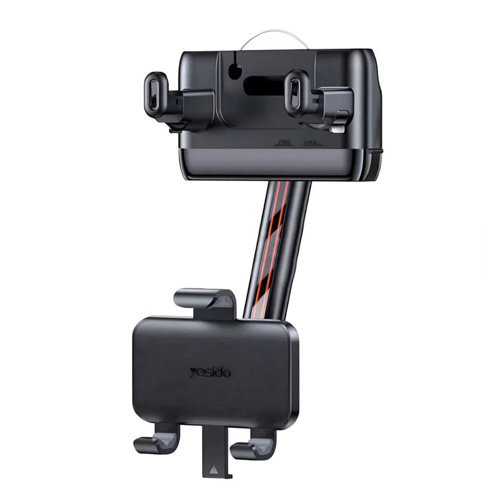 Yesido - Car Holder (C265) - Adjustable Multi-Angle, 360° Rotation, Spring Clip, for Rearview Mirror - Black