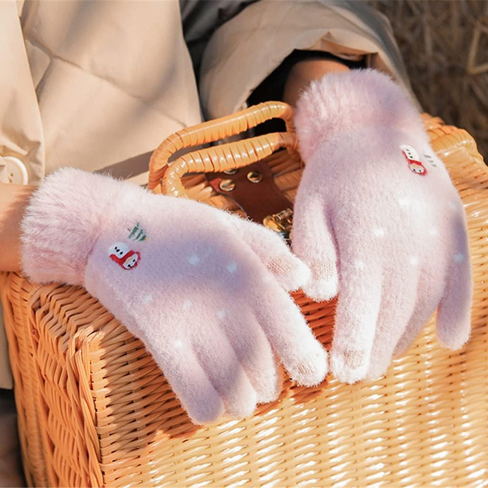 Techsuit - Gloves (ST0011) - from Mink Fur, Size 21cm - Purple