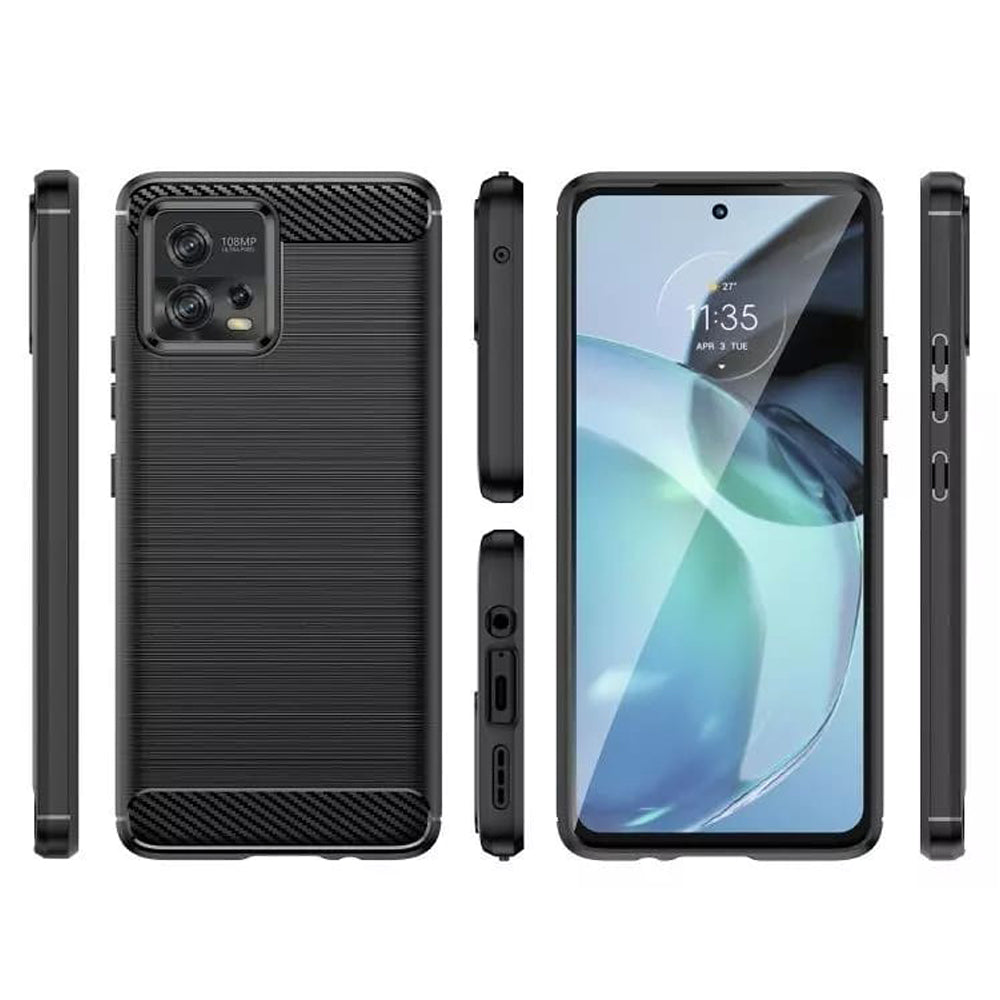 Techsuit - Carbon Silicone - Motorola Moto G72 - Black
