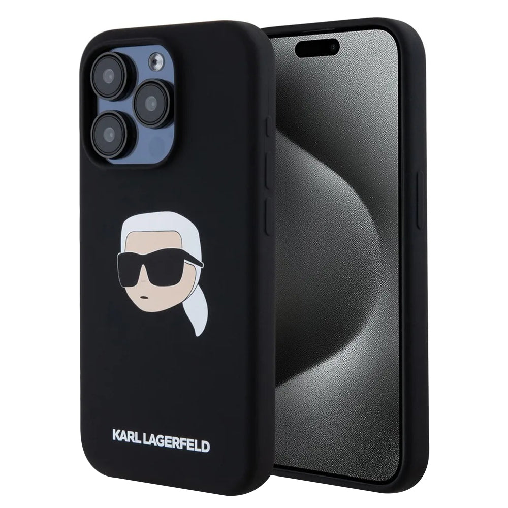 Karl Lagerfeld - Silicone MagSafe (KLHMP15LSKHPPLK) - iPhone 15 Pro - Karl`s Head