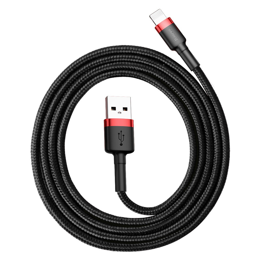 Baseus - Data Cable Cafule (CALKLF-B19) - USB to Lightning, 2.4A, 1m - Red Black