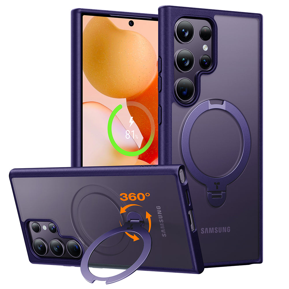 Torras - Ostand Spin MagSafe Series - Samsung Galaxy S24 Ultra - Purple