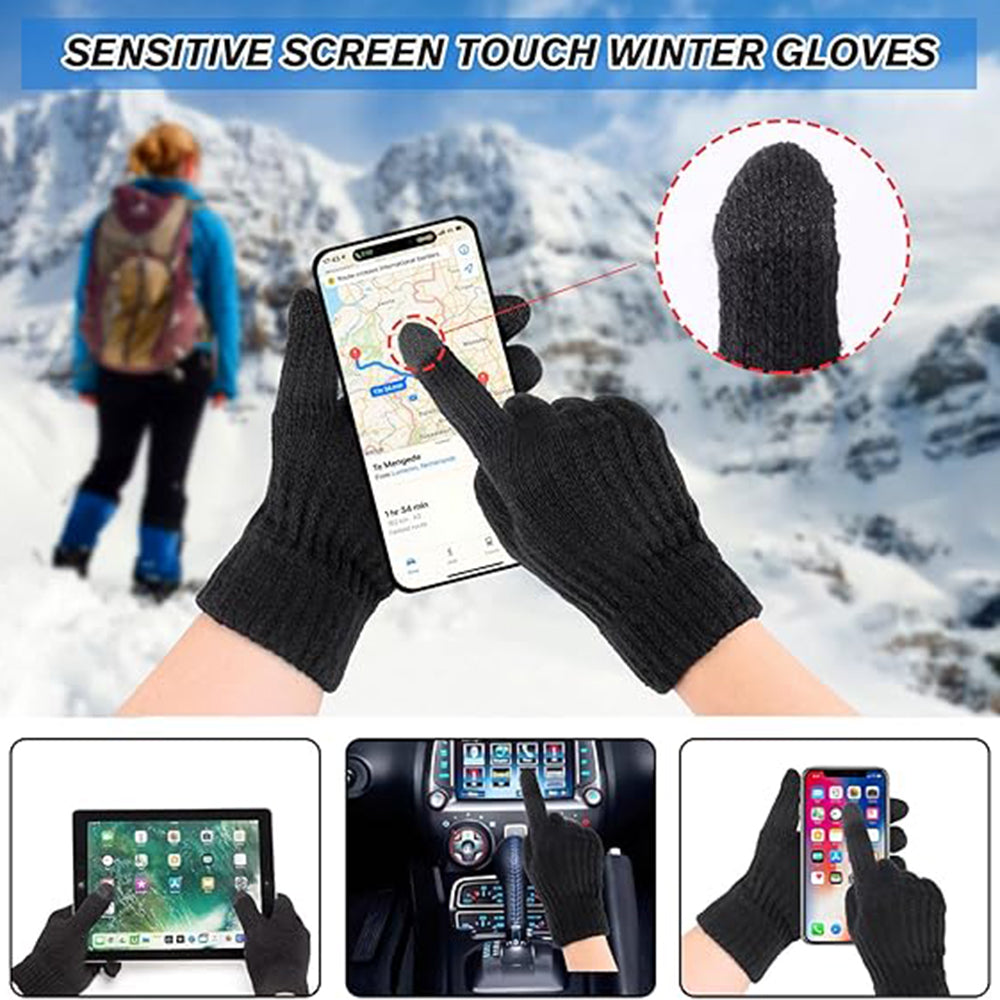 Techsuit - Gloves (ST0015) - from Alpaca Wool, Size 21cm - Black