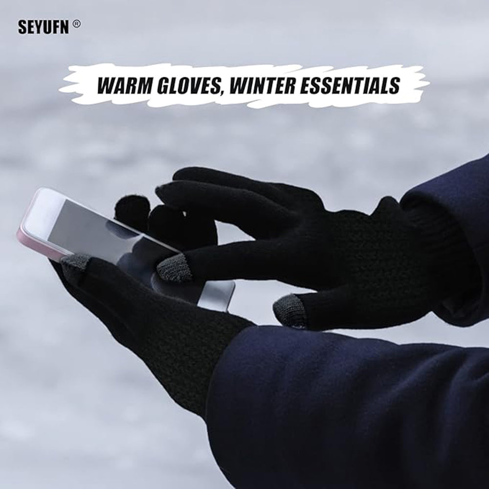 Techsuit - Gloves (ST0012) - from Alpaca Wool, Size 22cm - Coffee