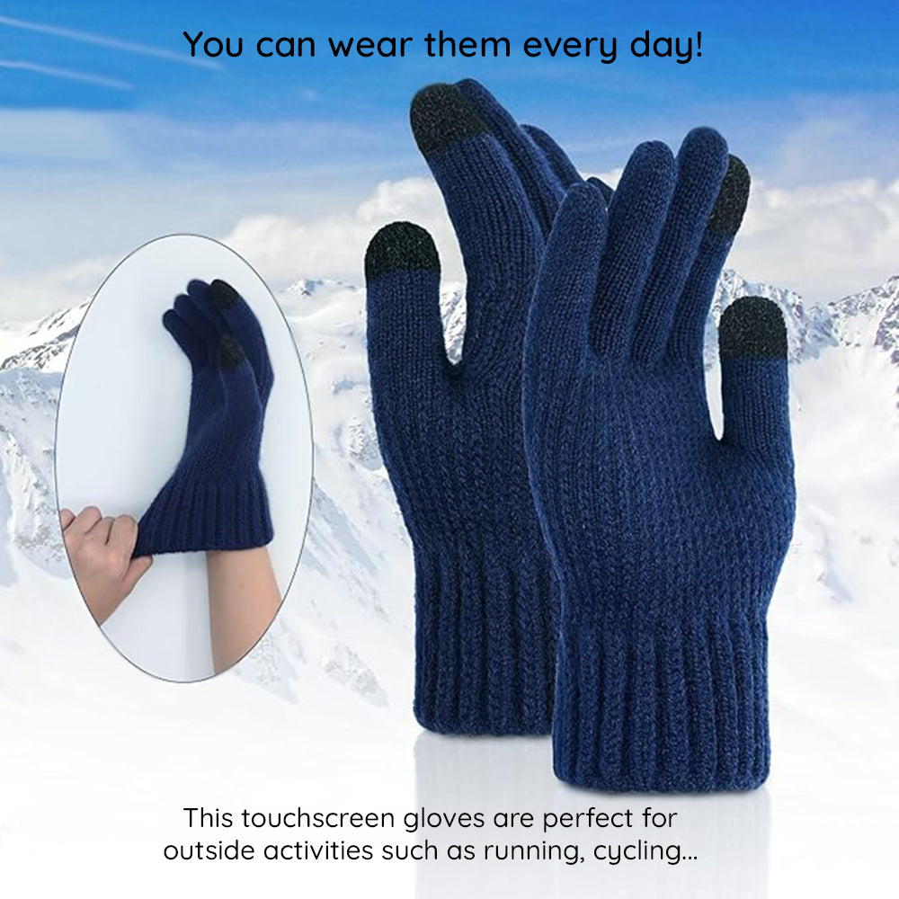 Techsuit - Gloves (ST0012) - from Alpaca Wool, Size 22cm - Dark Grey