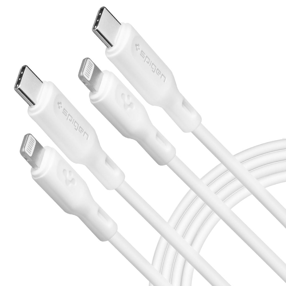 Spigen - Data Cable Durasync (2 pack) - Type-C to Lightning, MFi Certified, 1m - White