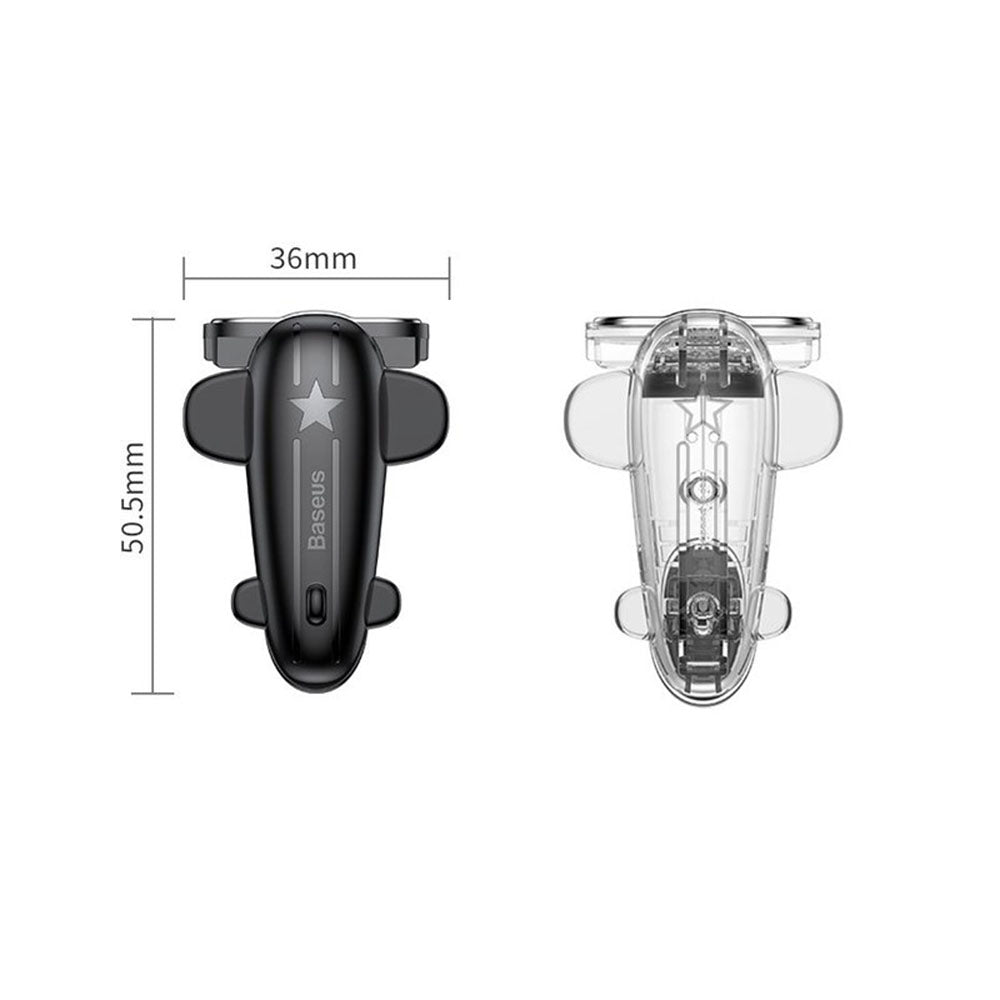 Baseus - Mobile Game Controllers (ACPBCJ-02) - Shooting Triggers for Phone/Tablet, Adjustable Installation Position - Clear