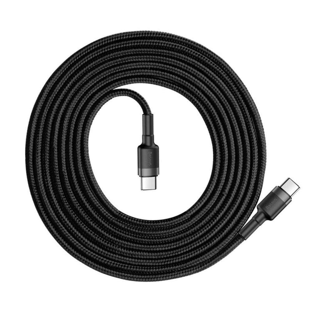 Baseus Cafule Braided USB 2.0 Cable USB-C male - USB-C 60W Γκρι 1m CATKLF-GG1