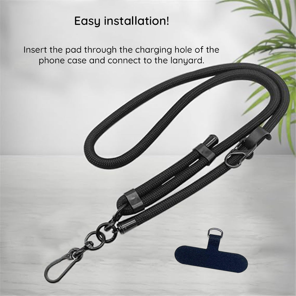 Techsuit - Rope Crossbody Strap (RCS1-77) - for Phones, Carabiner, Nylon Braided, Durable, Adjustable - Arctic Blue