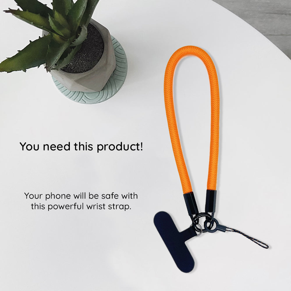 Techsuit - Rope Wrist Strap (RWS2-01) - for Phones, with Keychain Cord, Nylon Braided, Durable, Universal - Blazing Flame