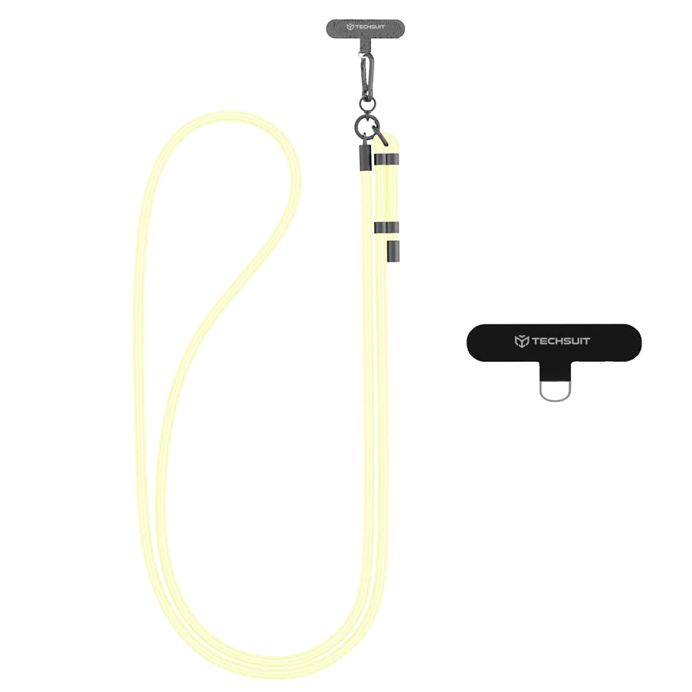 Techsuit - Rope Crossbody Strap (RCS1-56) - for Phones, Carabiner, Nylon Braided, Durable, Adjustable - Vanilla Cream