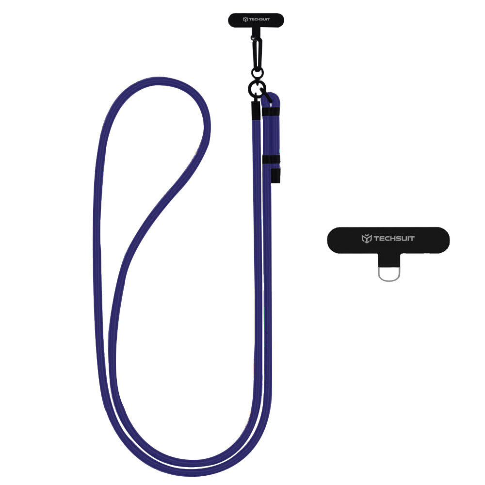 Techsuit - Rope Crossbody Strap (RCS1-78) - for Phones, Carabiner, Nylon Braided, Durable, Adjustable - Deep Space
