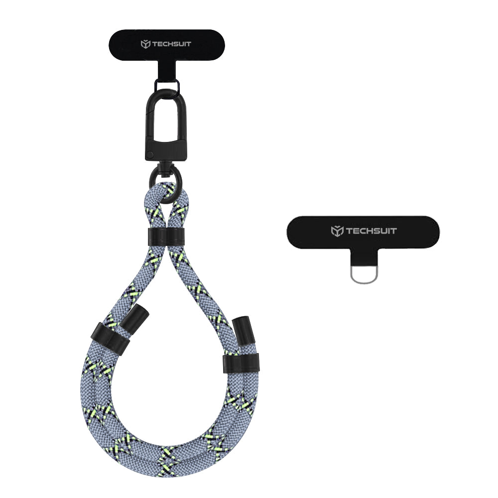 Techsuit - Rope Wrist Strap (RWS1-12) - for Phones, Carabiner, Nylon Braided, Durable, Adjustable, Universal - Frosted Web