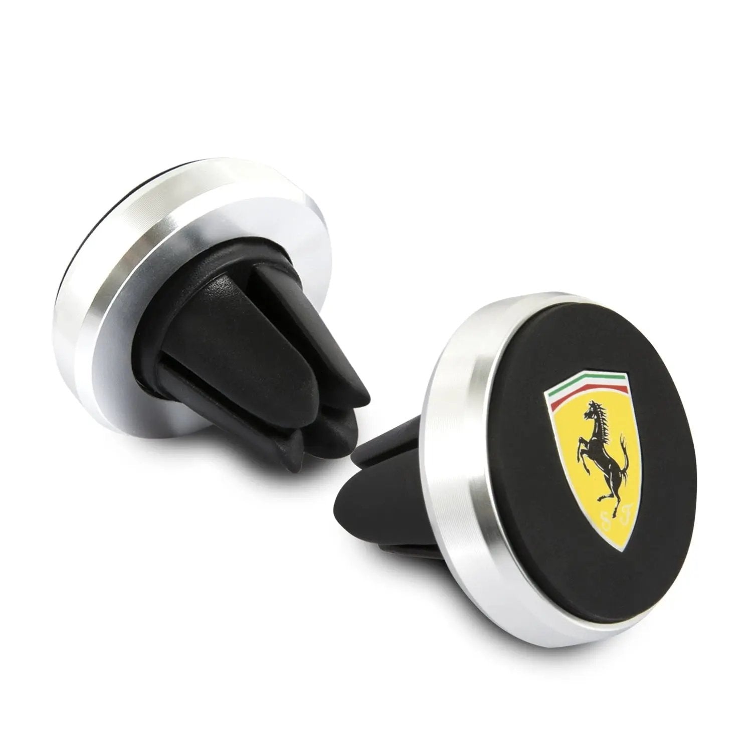 Ferrari Phone Holder Air Vent Mount Μαγνητική βάση στήριξης Smartphone αεραγωγών (Μαύρη/Ασημί) – PhoneBazaar