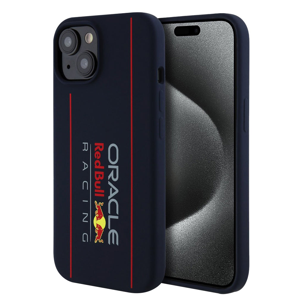 Red Bull Racing - Silicone Oversize Vertical Logo MagSafe (RBHMP15S24SIOLRV) - iPhone 15 - Navy