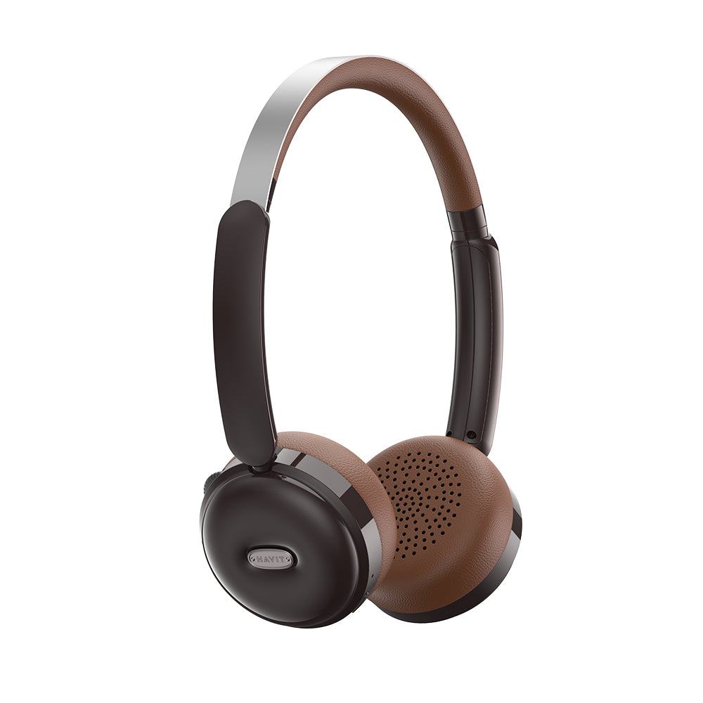 Havit - Wireless Headphones (H616BT) - On-ear, Bluetooth 5.4, 400mAh, Type-C - Brown