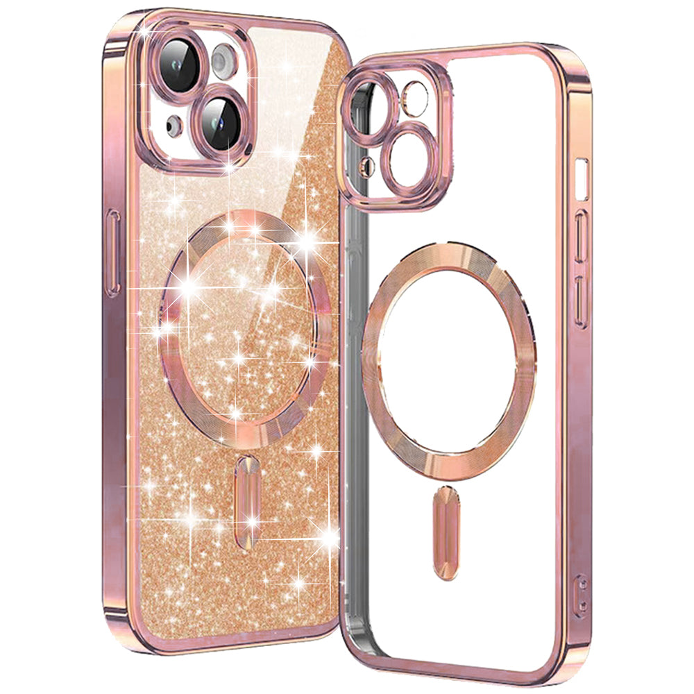 Techsuit - Luxury Glitter MagSafe - iPhone 15 Plus - Rose Gold
