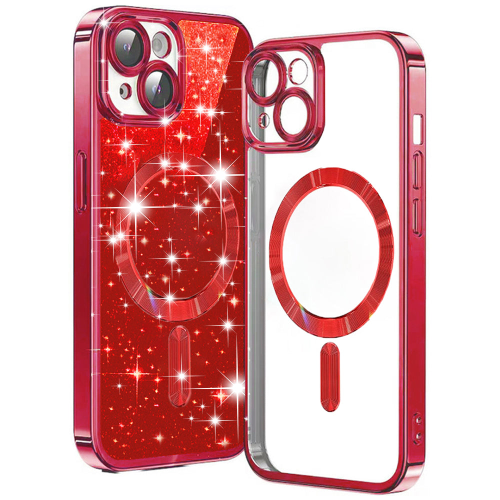 Techsuit - Luxury Glitter MagSafe - iPhone 14 - Red