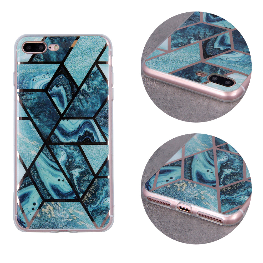 Geometric Marmur Case for iPhone 13 Pro Max dark blue