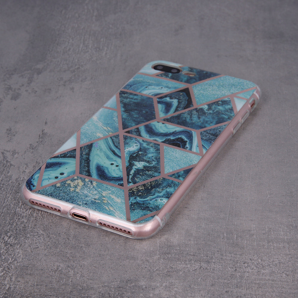 Geometric Marmur Case for iPhone 12 / 12 Pro dark blue