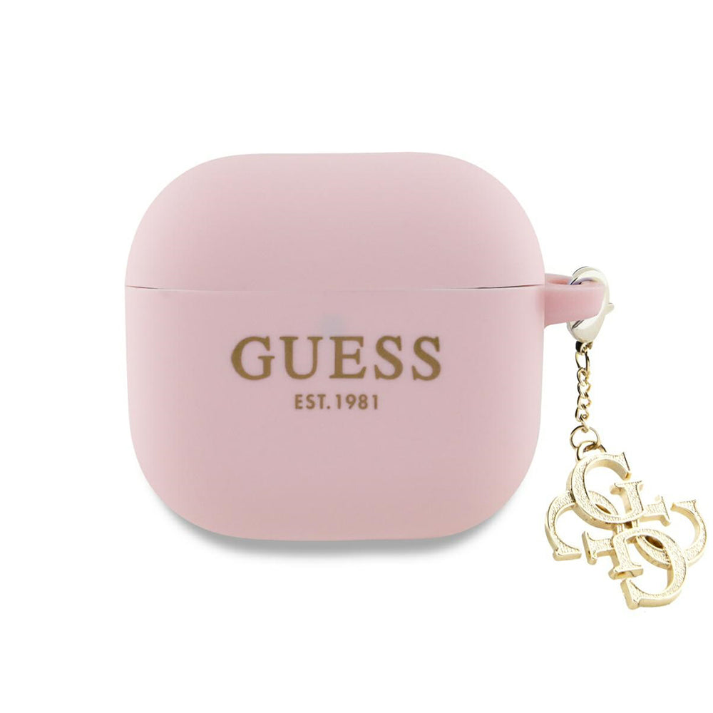 Guess - Silicone W/4G Charm (GUA4LECG4P) - Apple AirPods 4 - Pink