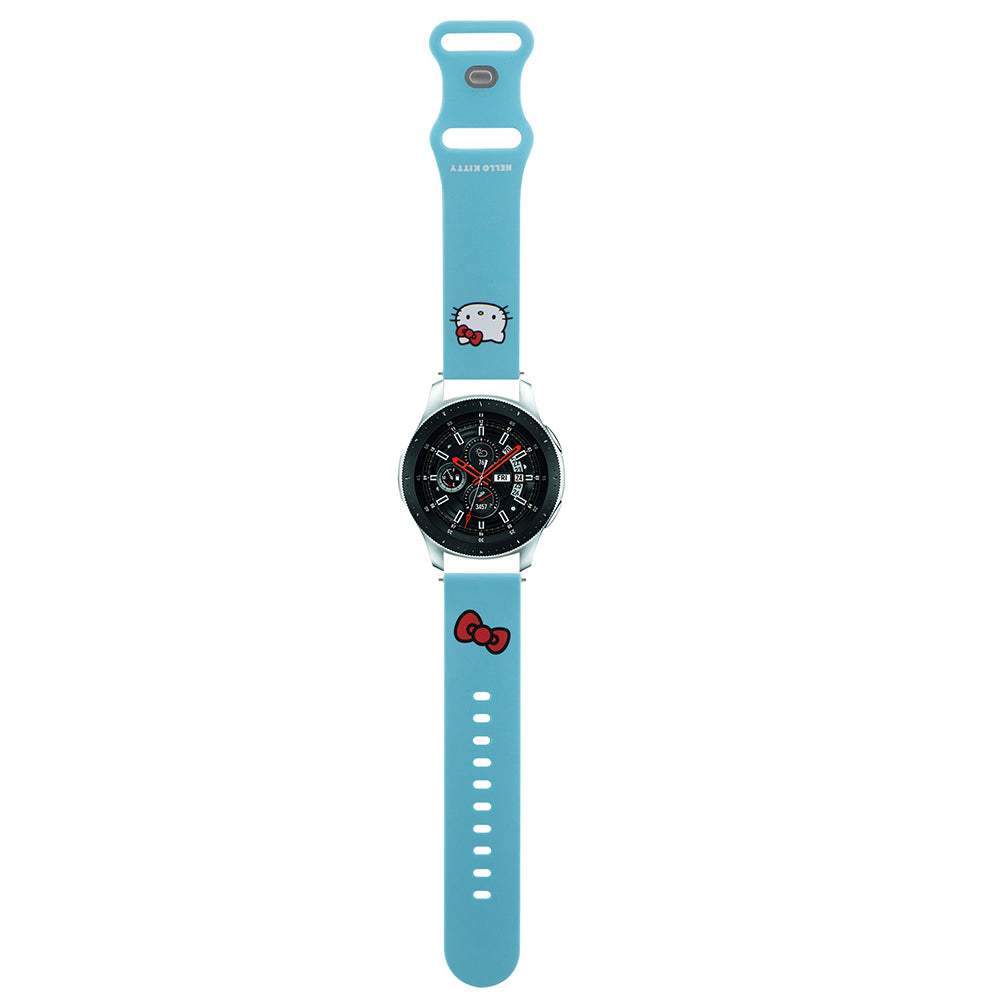 Hello Kitty - Strap Silicone Kitty Head (HKUWLSCHBLB) - Samsung Watch (46mm)/Watch 3, Huawei Watch GT 2/GTÂ 3Â (46mm) - Blue