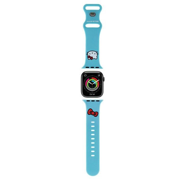 Hello Kitty - Strap Silicone Kitty Head (HKAWMSCHBLB) - Apple Watch 1/2/3/4/5/6/7/8/9/10/SE/SE 2 (38/40/41/42mm) - Blue