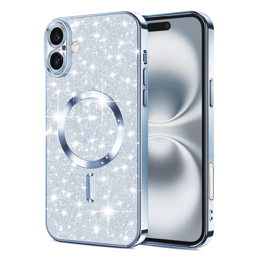 Techsuit - Luxury Glitter MagSafe - iPhone 16 - Light Blue