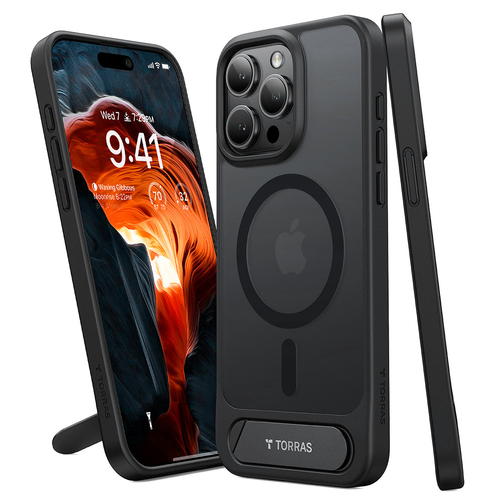 Torras - Pstand MagSafe - iPhone 15 Pro - Black