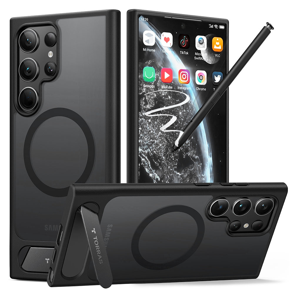 Torras - Pstand MagSafe - Samsung Galaxy S24 Ultra - Black
