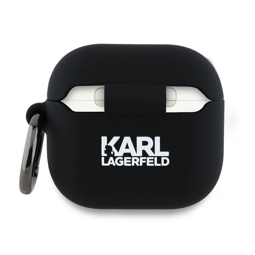 Karl Lagerfeld - Silicone Karl Head 3D (KLA4RUNIKK) - Apple AirPods 4 - Black