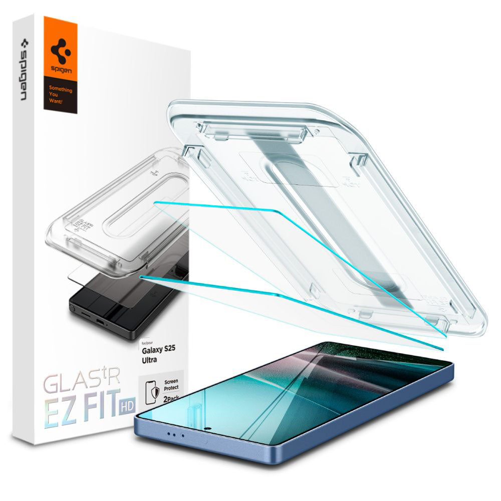Spigen - Glas.tR EZ-FIT HD (2 pack) - Samsung Galaxy S25 Ultra - Clear