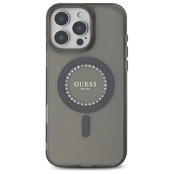 Guess Magsafe “Rhinestones” Hard Case Θήκη προστασίας από σκληρό πλαστικό – iPhone 16 Pro (Μαύρο – GUHMP16LPFTDTEK)
