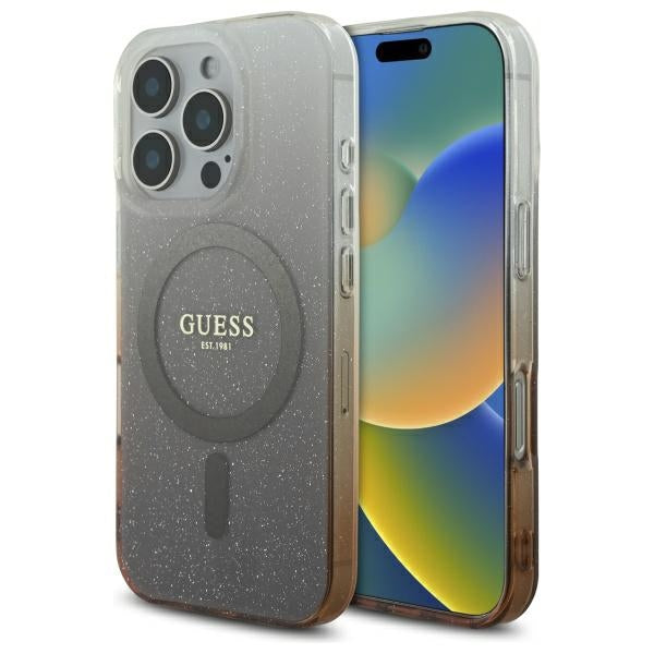 Guess - IML Glitter Gradient MagSafe (GUHMP16LHGRCELW) - iPhone 16 Pro - Brown