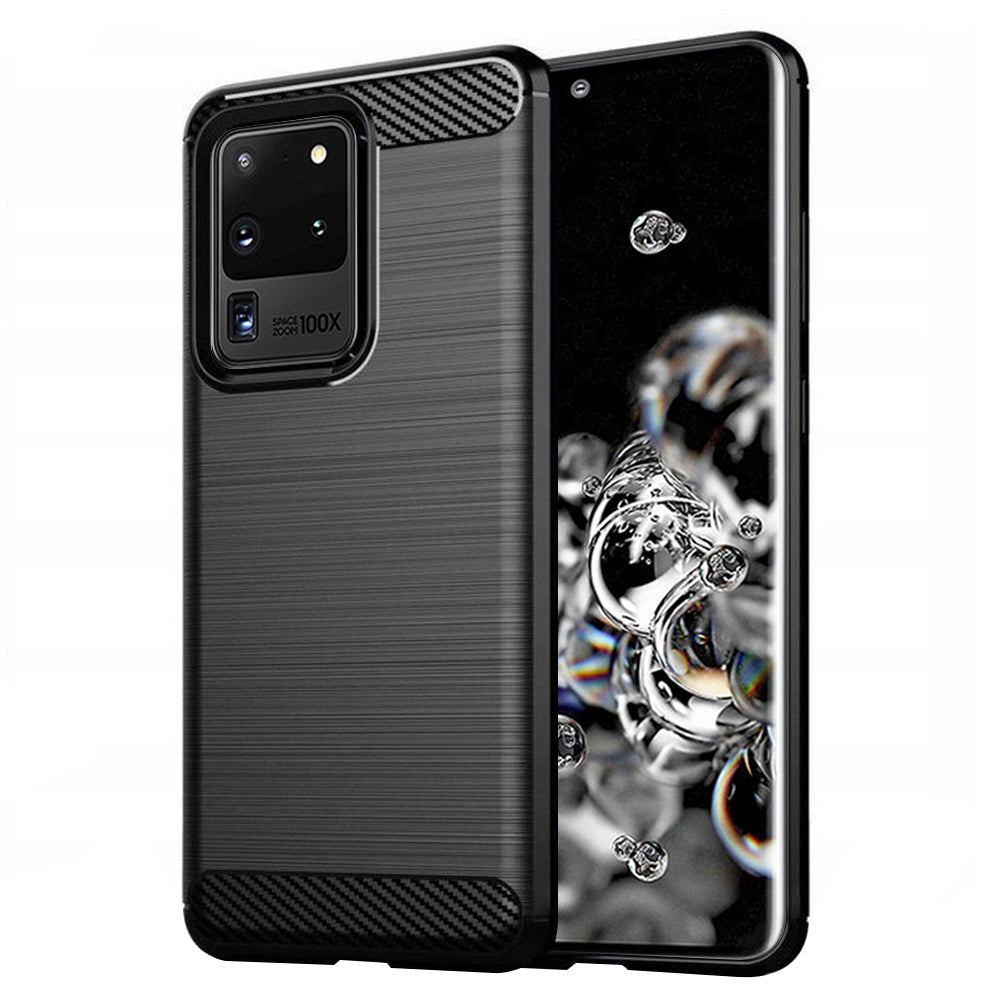 Techsuit - Carbon Silicone - Samsung Galaxy S20 Ultra 4G / S20 Ultra 5G - Black