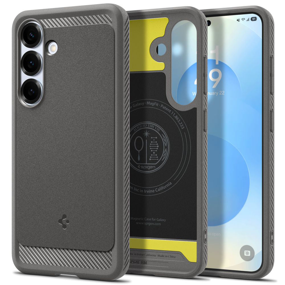 Spigen - Rugged Armor MagSafe - Samsung Galaxy S25 - Marble Grey