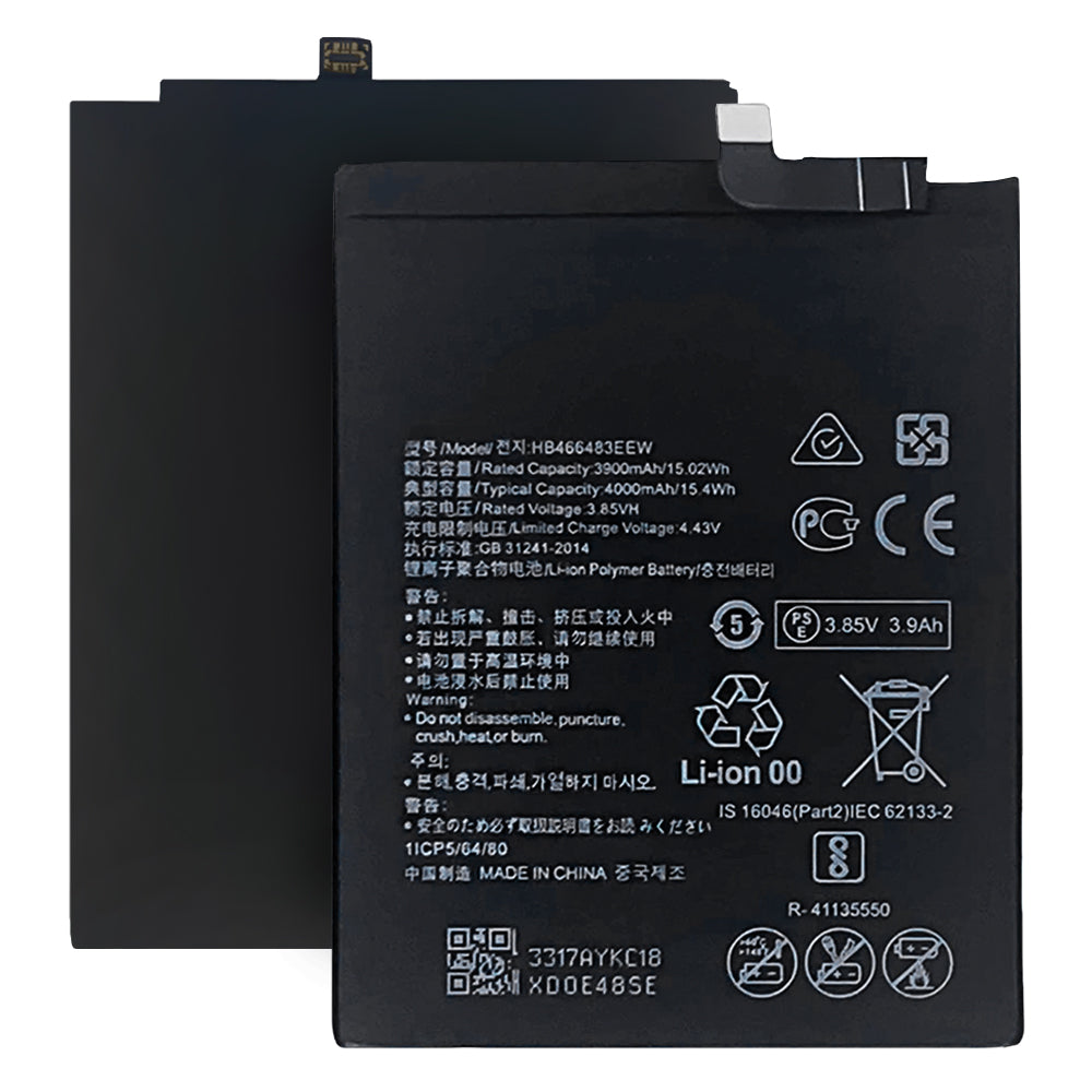 OEM - Smartphone Battery HB466483EEW (18686) - Huawei P40 Lite 5G - 3900mAh - Black