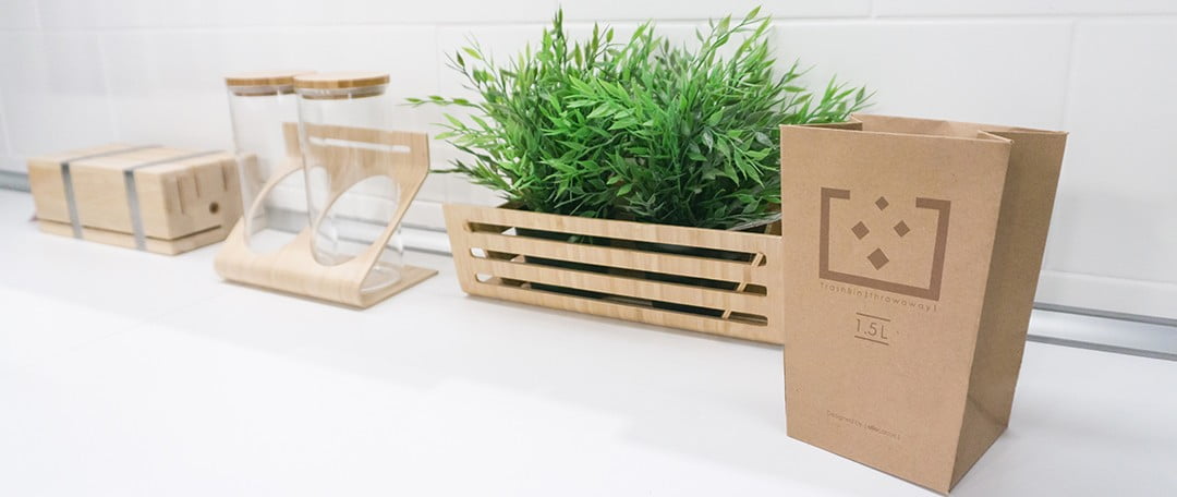 Designnest TrashBin |Throwaway| 1.5L Χαριτωμένος κάδος απορριμμάτων γραφείου από χαρτόνι (σετ 5 τεμαχίων)